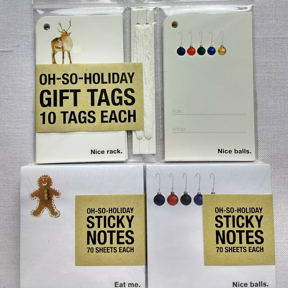 Knock Knock Holiday Gift Tags and Sticky Notes Set